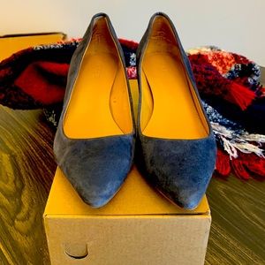 JCrew Navy Suede Kitten Heel
